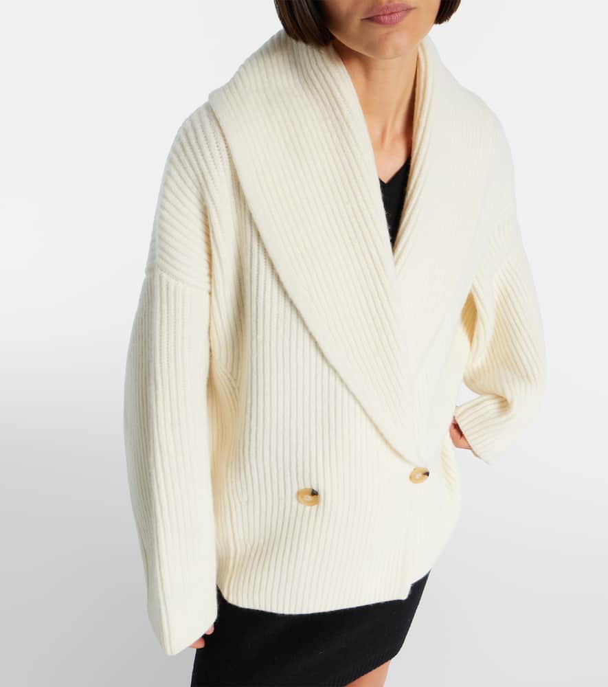Ribbed-knit wool-blend jacket