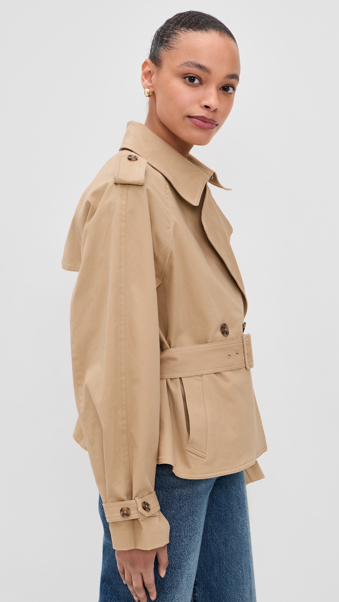 Cropped Trench Jacket Sandy Fawn