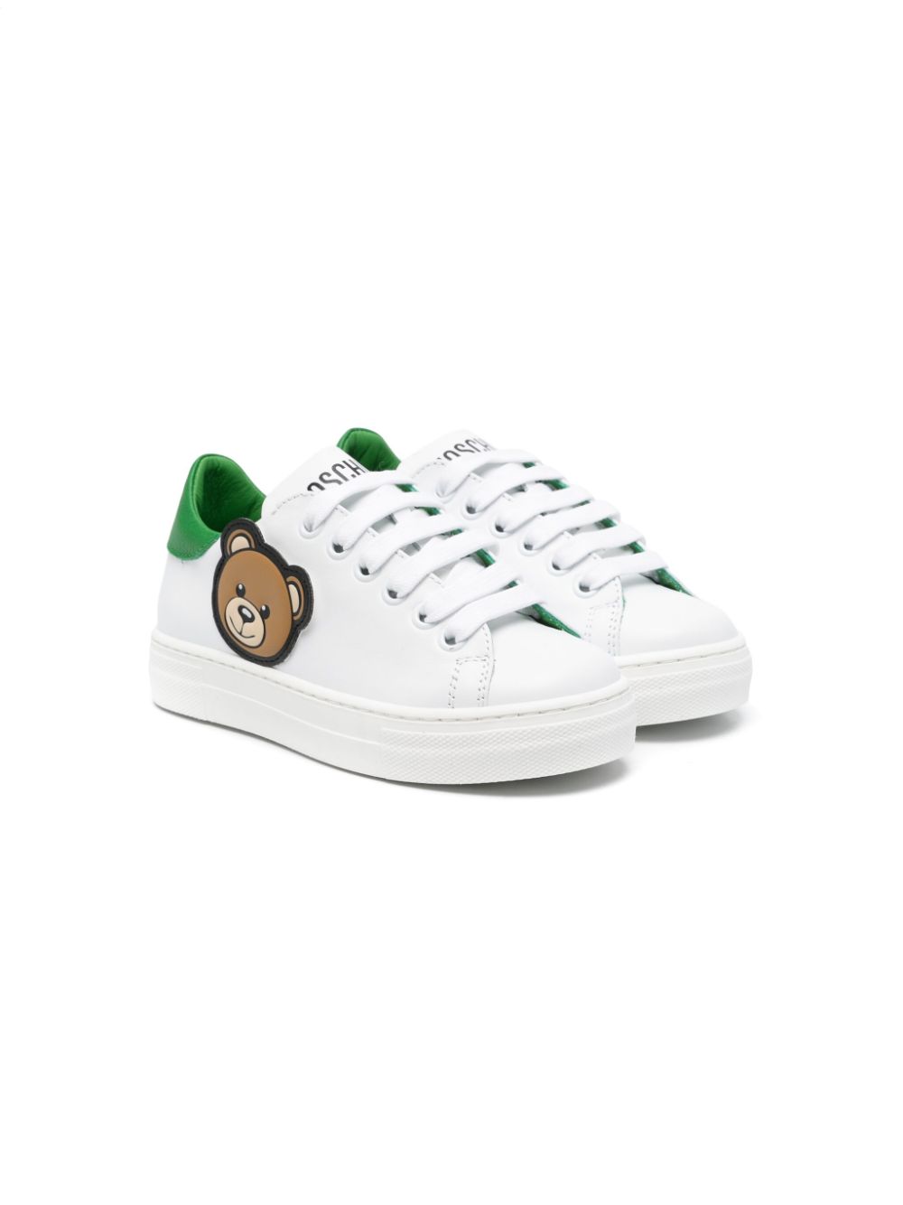 Moschino Kids 키즈 Leo Teddy-motif sneakers - White 78679
