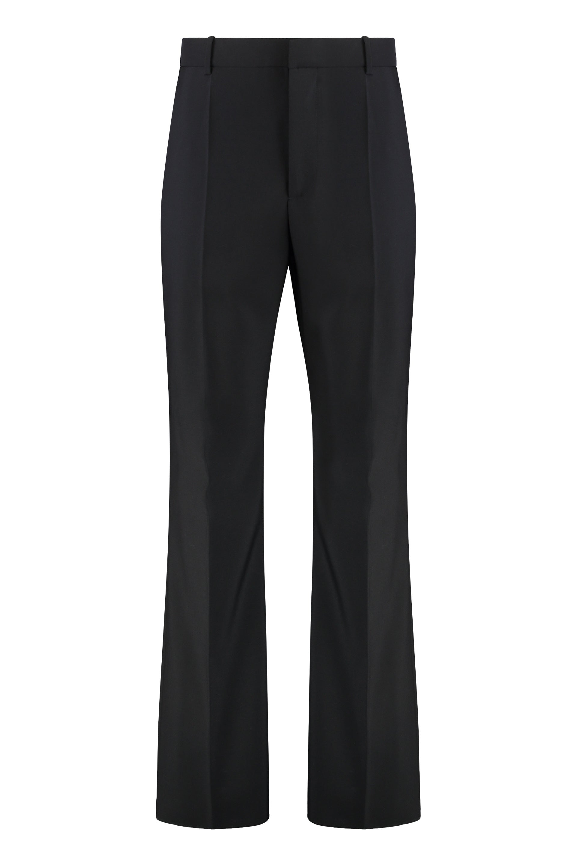 Wool Flared Trousers with Side Pockets