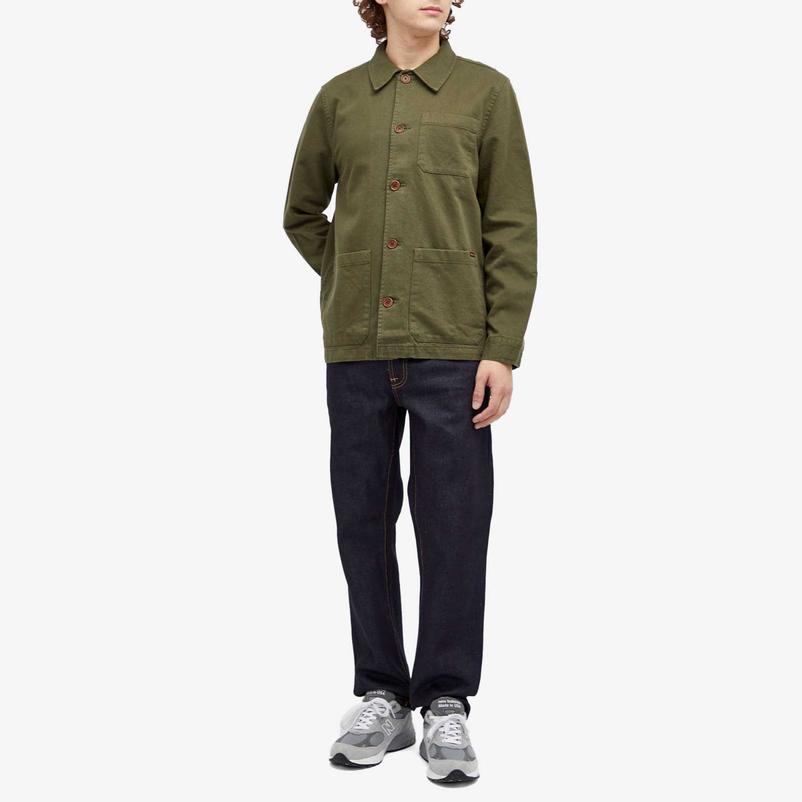 Nudie Jeans Co Men's Nudie Barney Worker Jacket in Olive