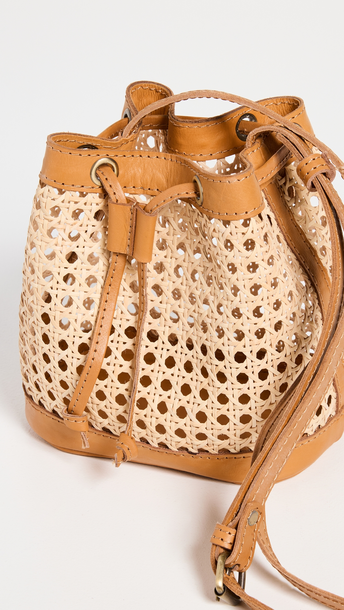 Benna Mini Bucket Bag Caramel Rattan One Size
