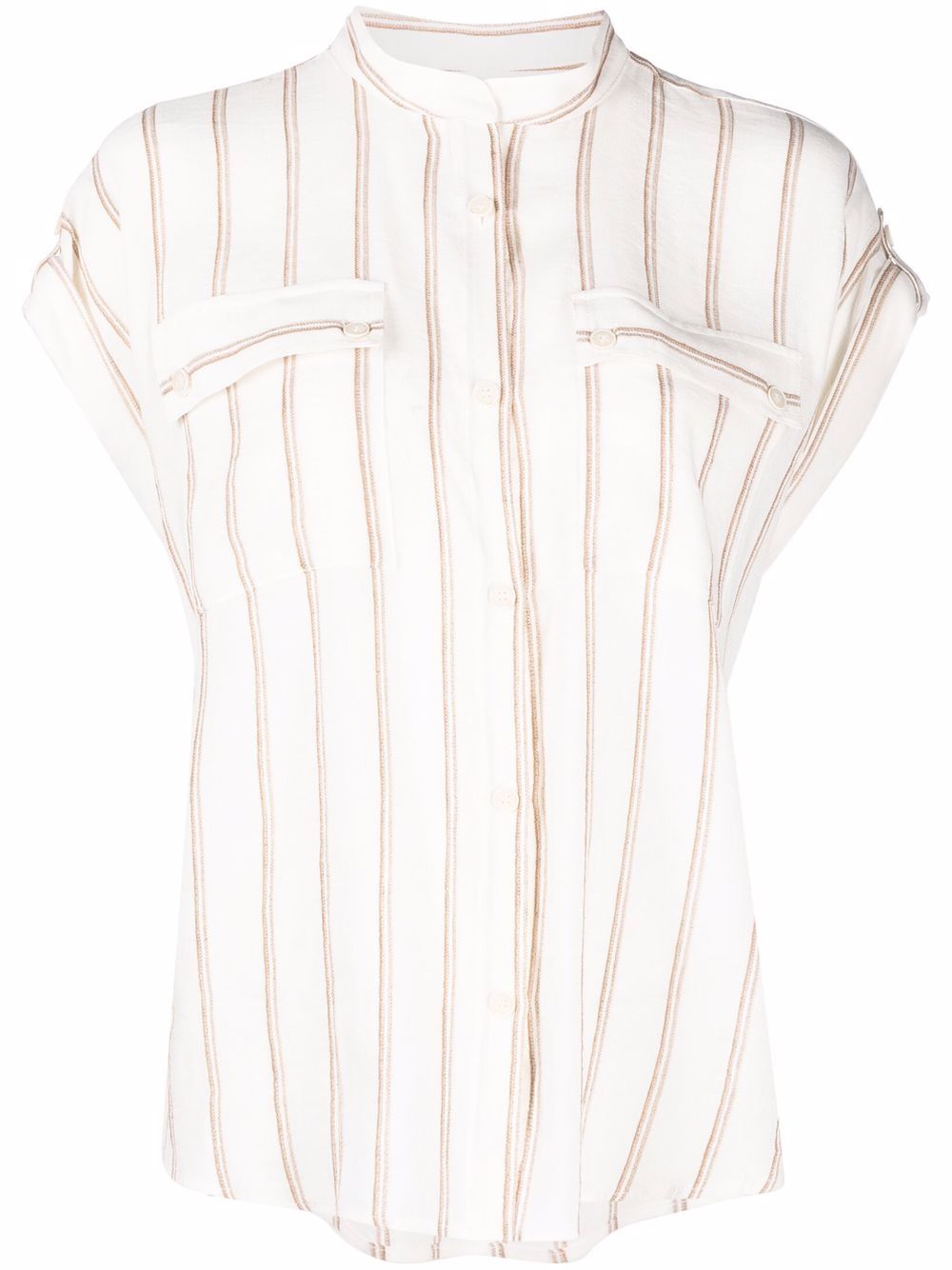 Striped short-sleeved shirt - Neutrals