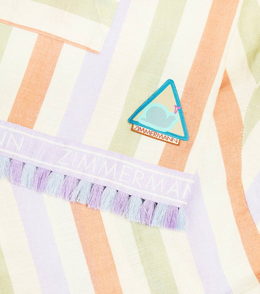 Zimmermann Kids August striped cotton beach cover-up