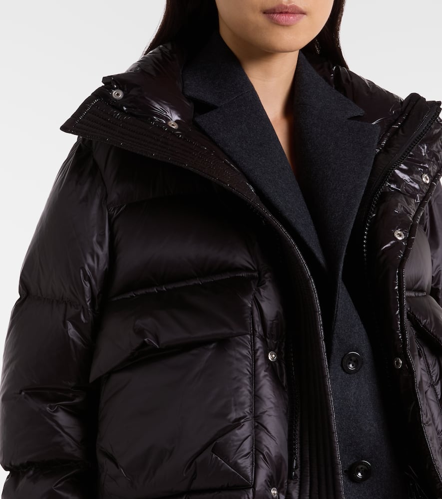 Layered wool down jacket