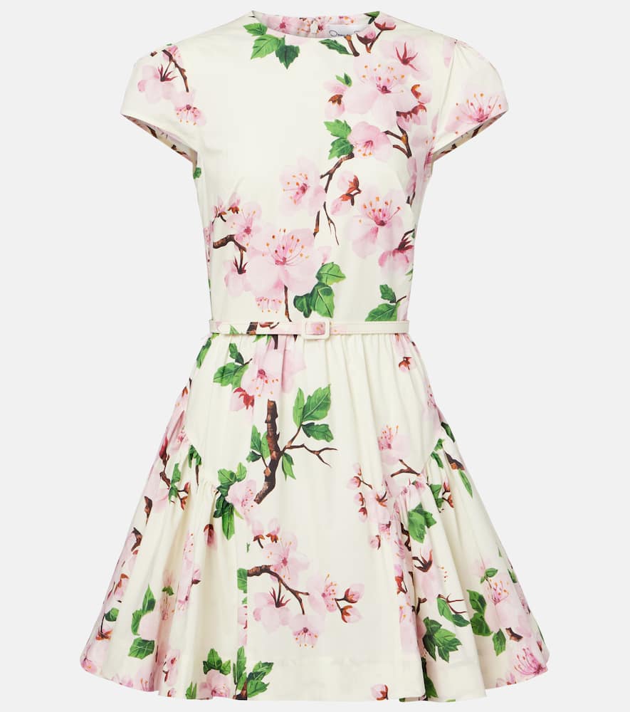Floral cotton-blend minidress