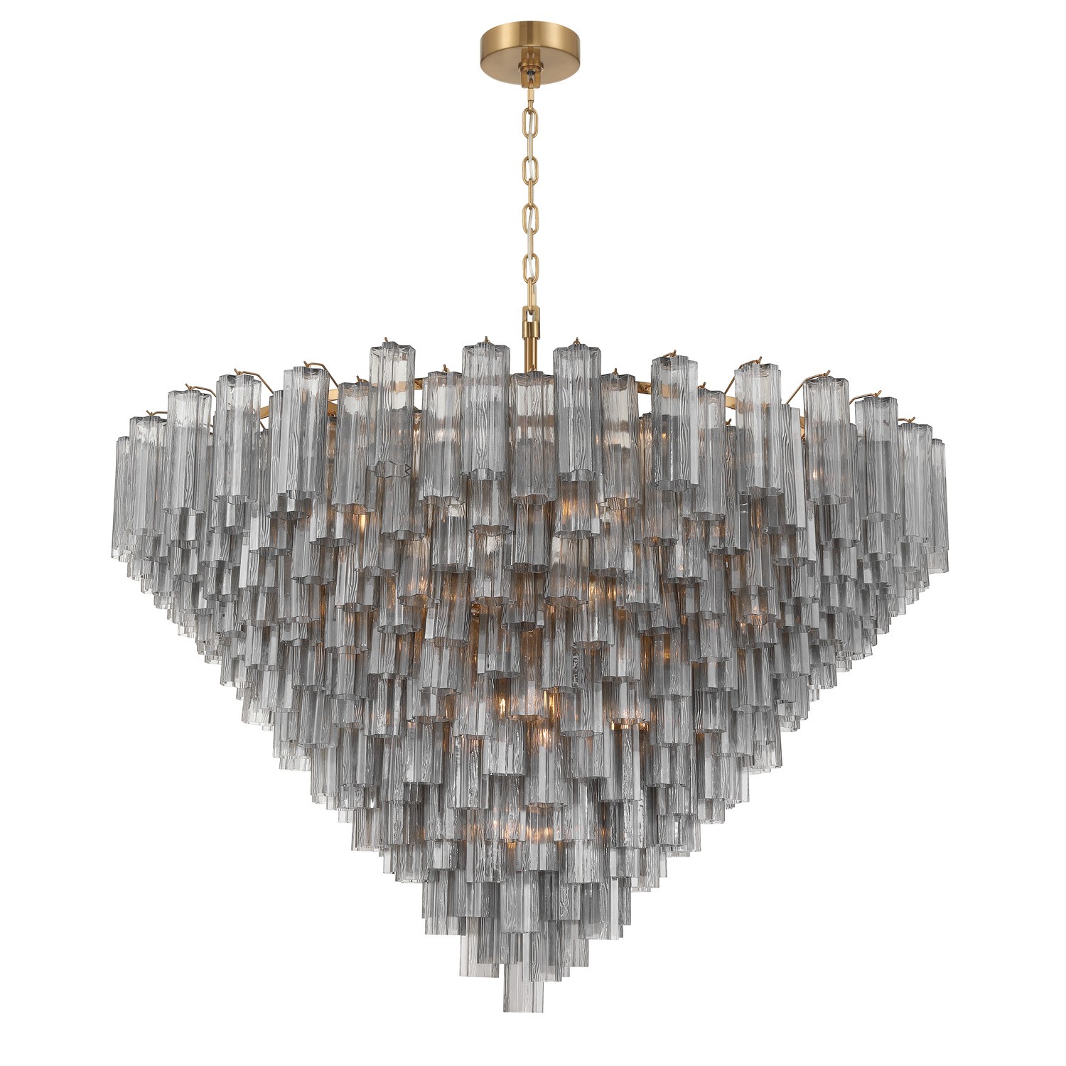 Aged Brass 40 Light Chandelier from the Addis Collection