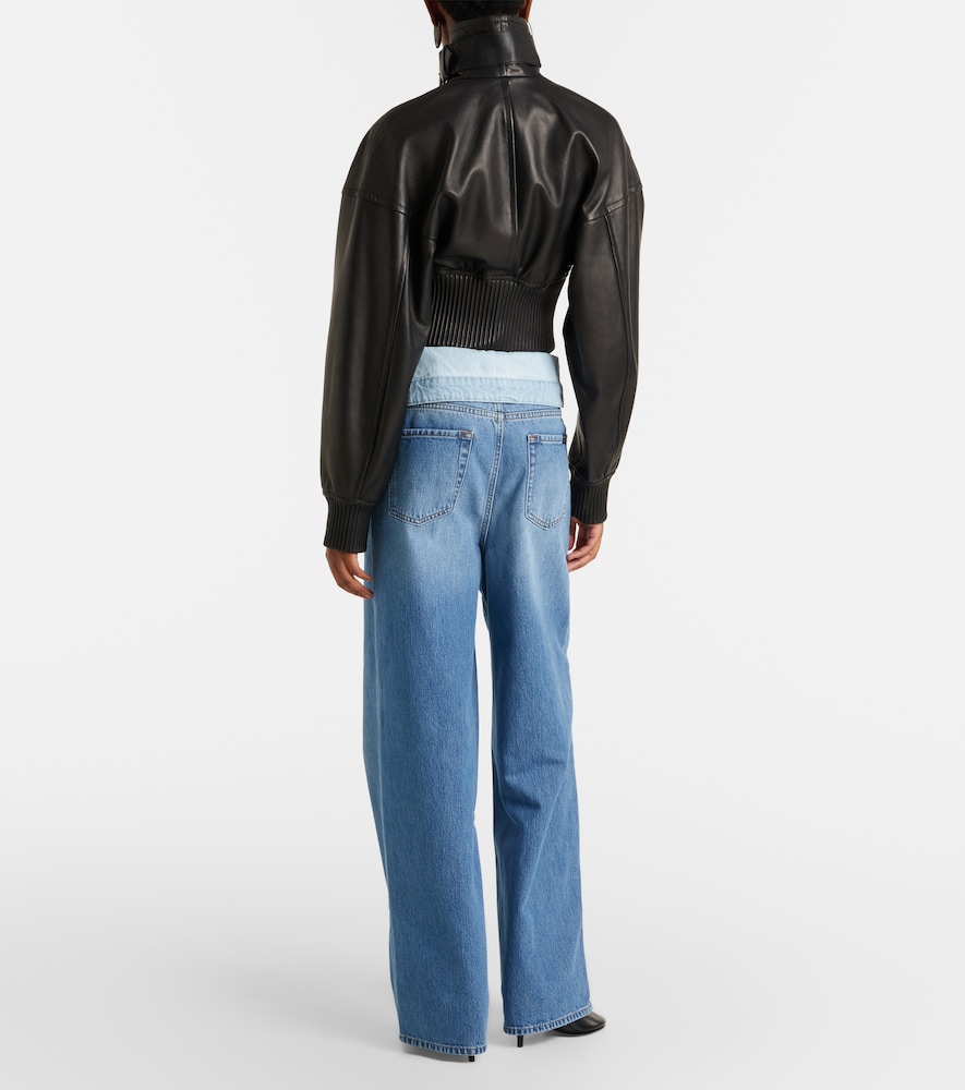 Double Layer Slouchy wide-leg jeans