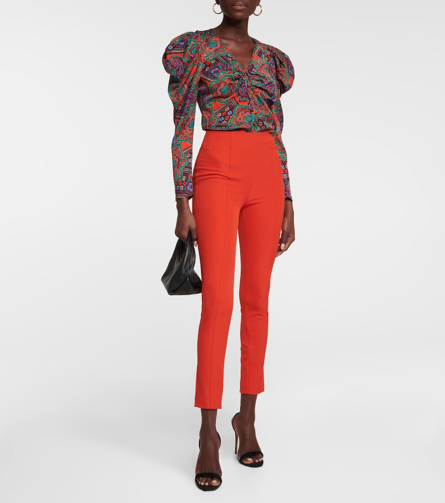 High-rise skinny scuba pants