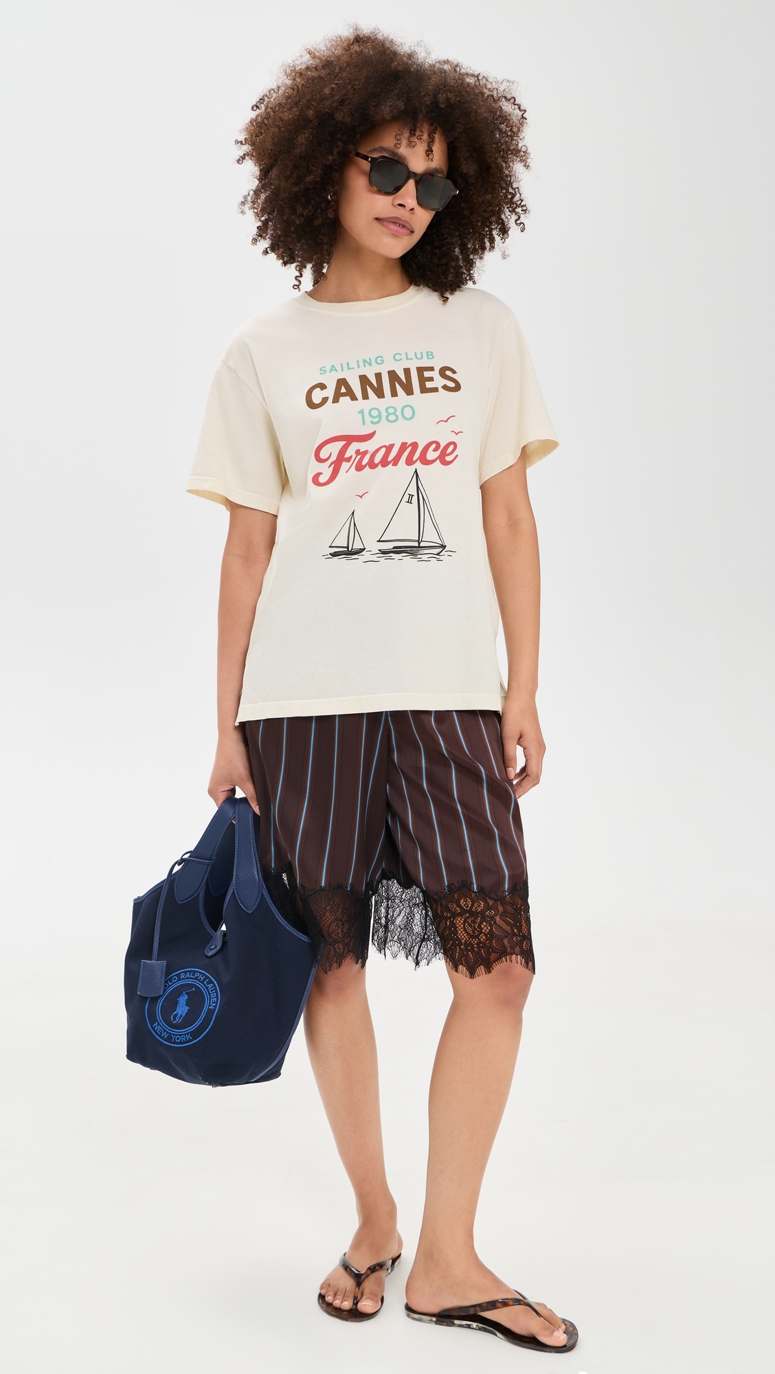 Sailing Club Cannes Boyfriend Tee Off White