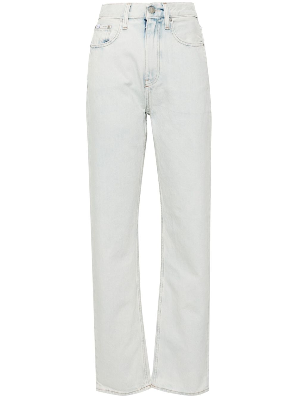 High-rise straight-leg jeans - Blue