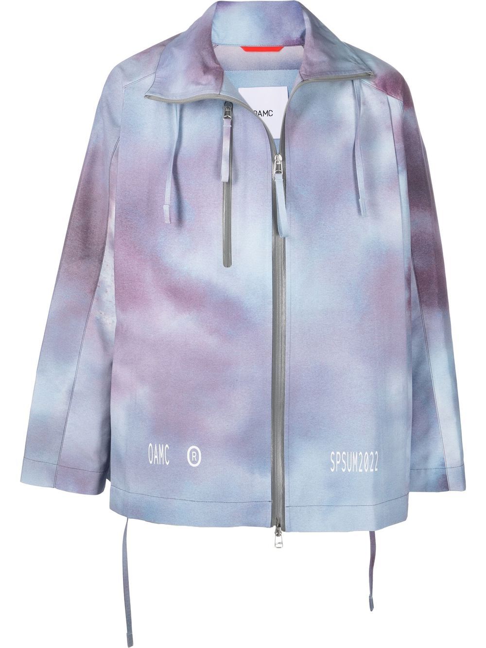Tie-dye zip-up lightweight jacket - Blue