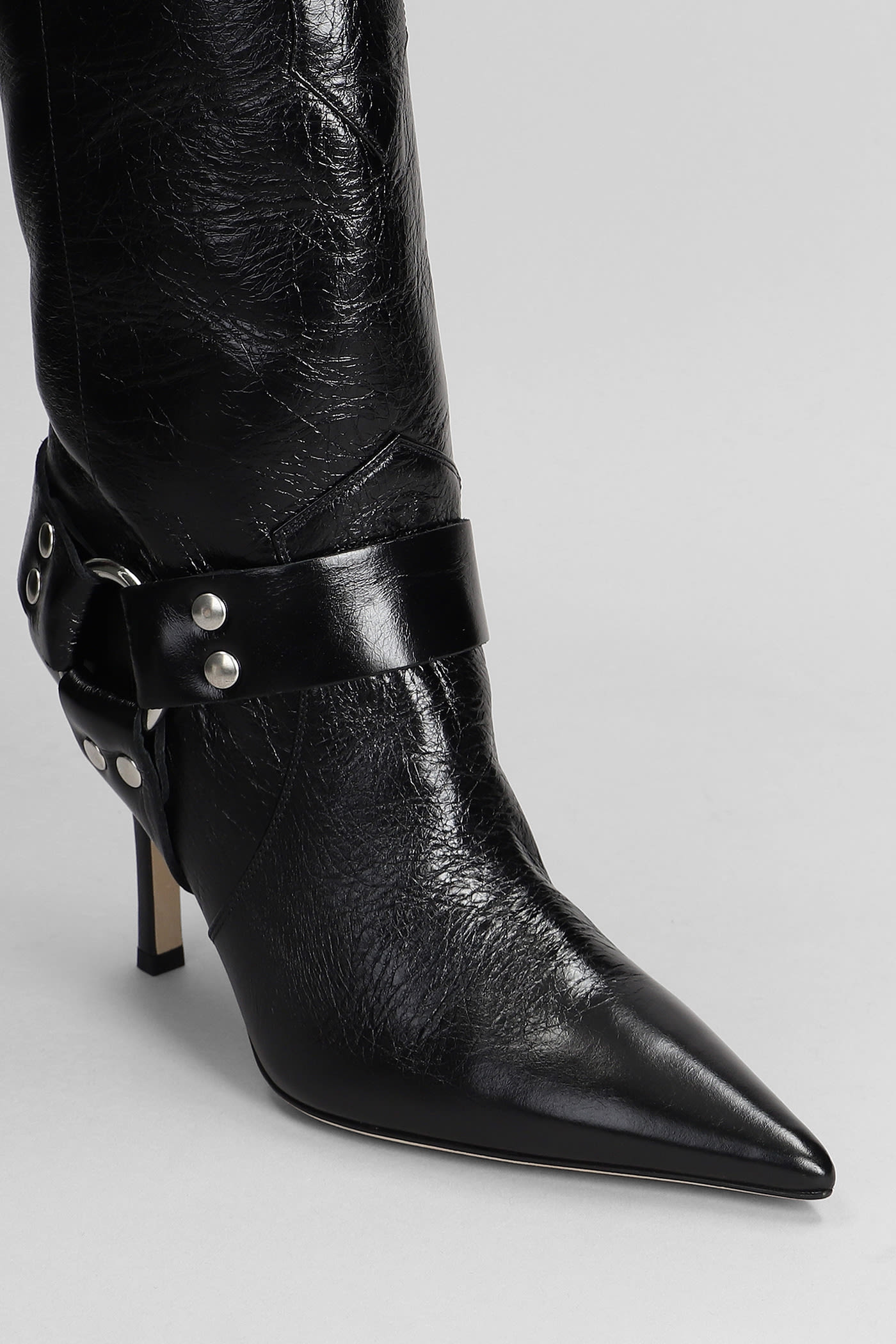 June High Heels Boots In Black Leather