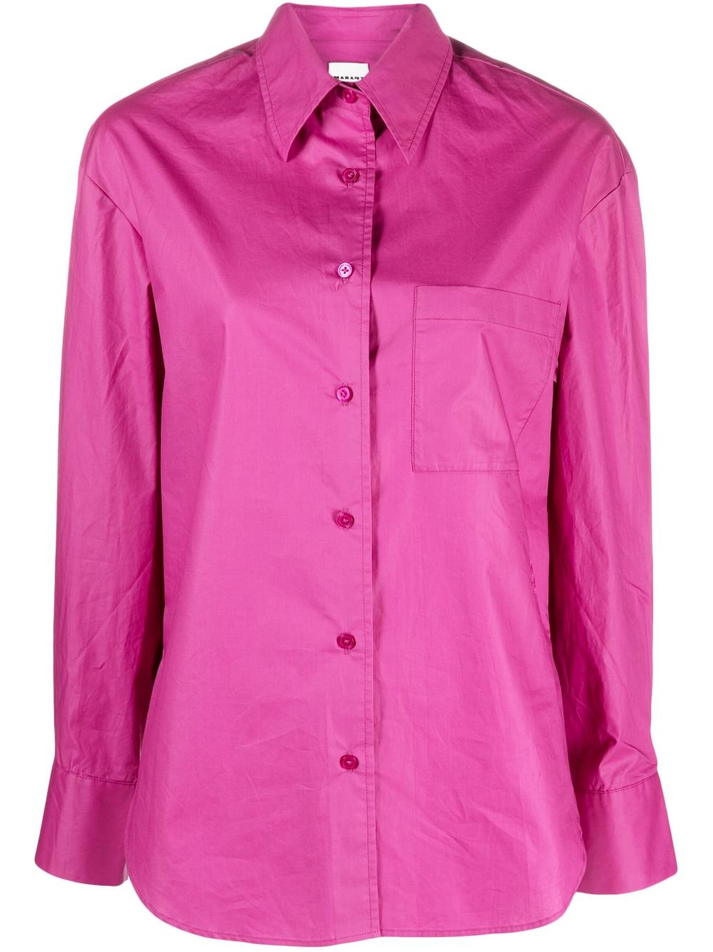 Patch-pocket cotton shirt - Pink
