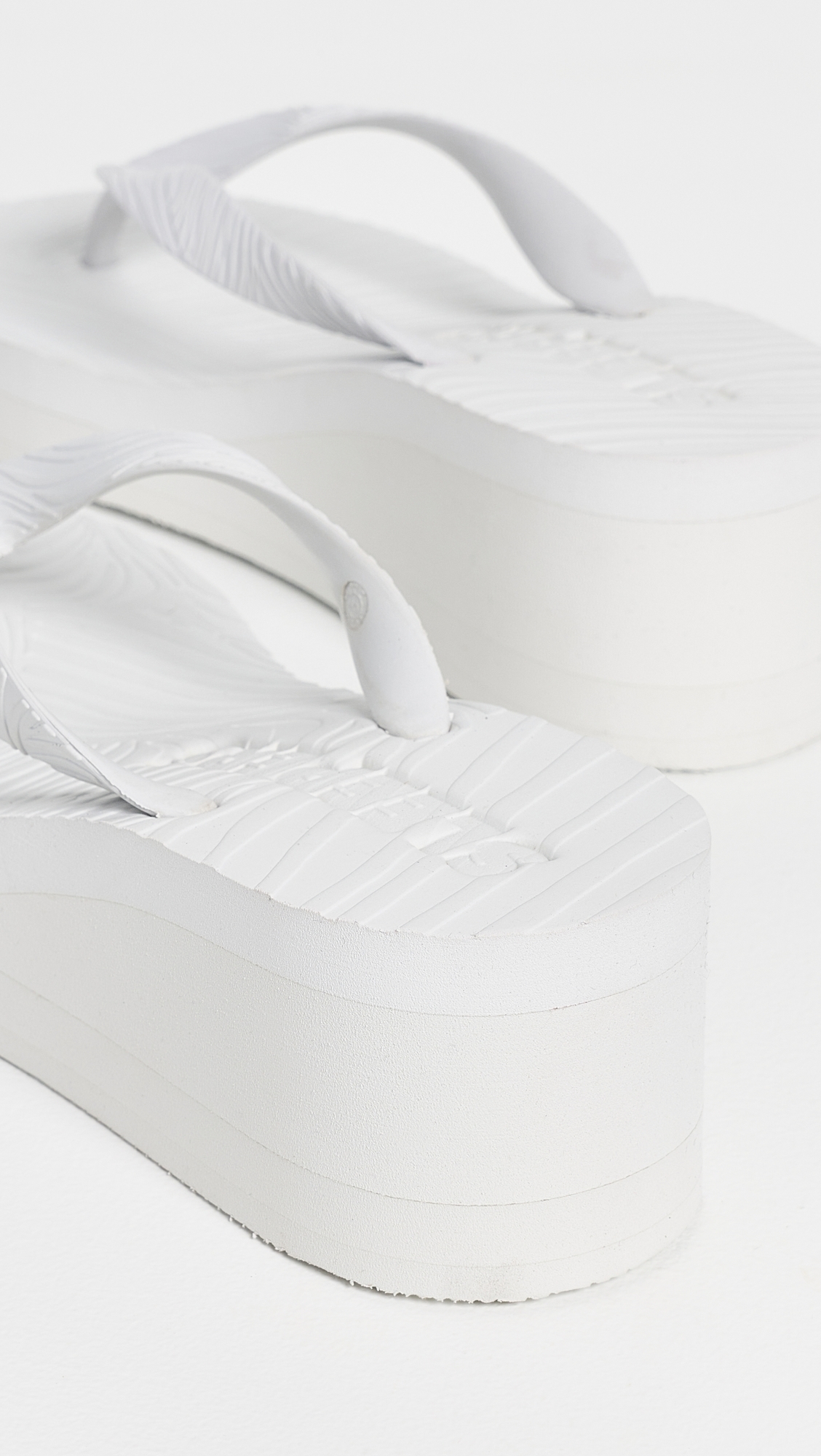 High Platform Flip Flops White