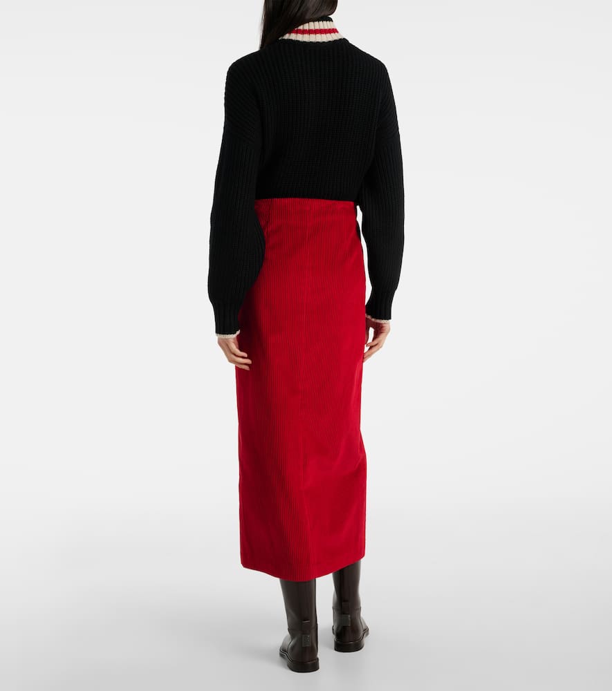 Cotton midi skirt