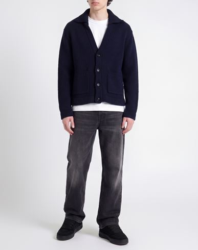 Man Cardigan Midnight blue Size S Wool