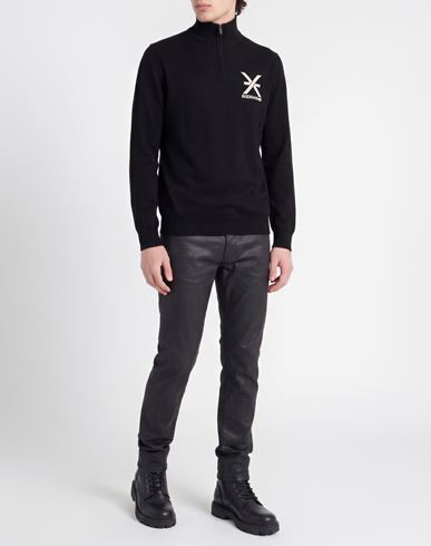 Man Sweater Black Size XL Cotton, Merino Wool