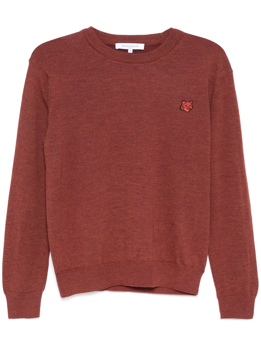 Bold Fox head patch regular jumper - Brown