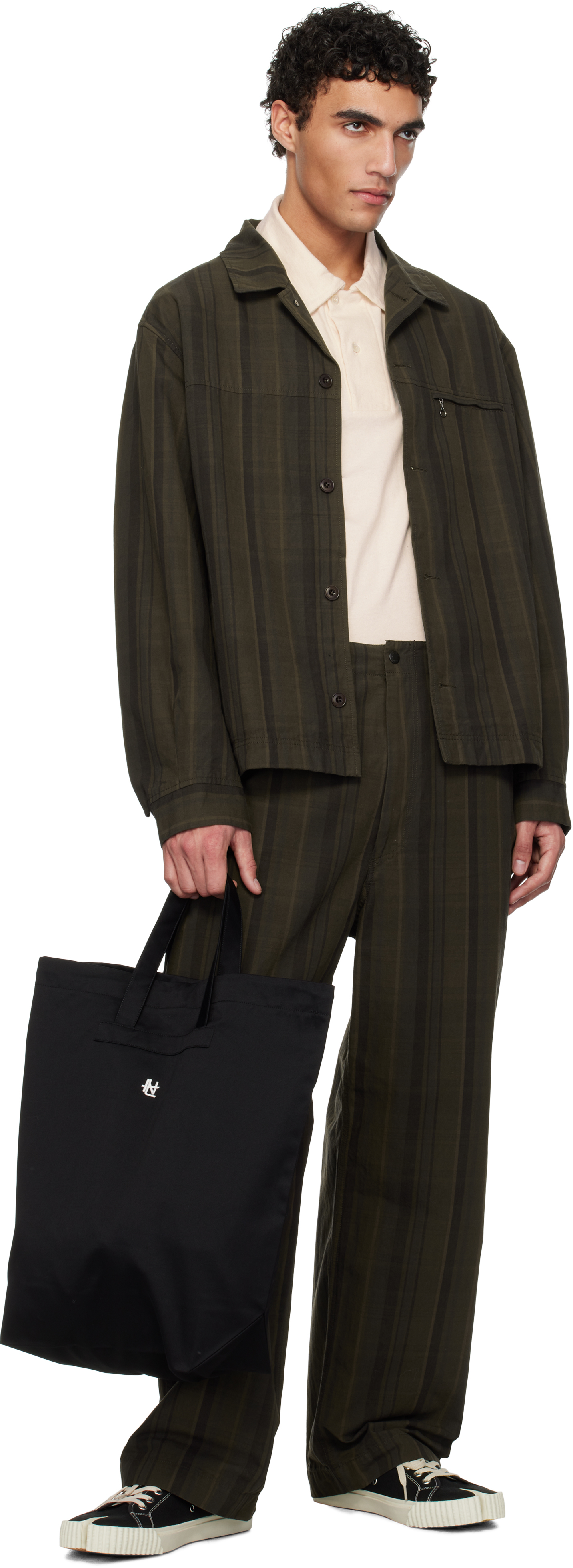 Nanamica Brown Plaid Dock Jacket