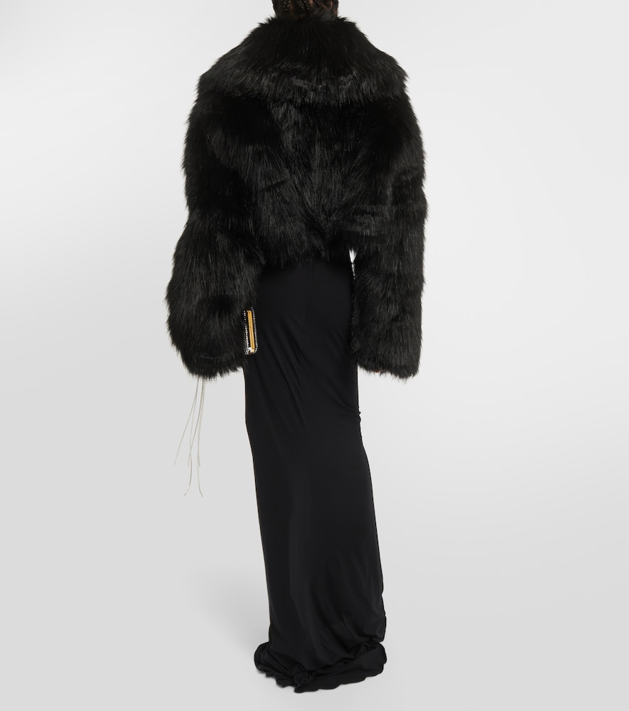 Cropped faux fur jacket