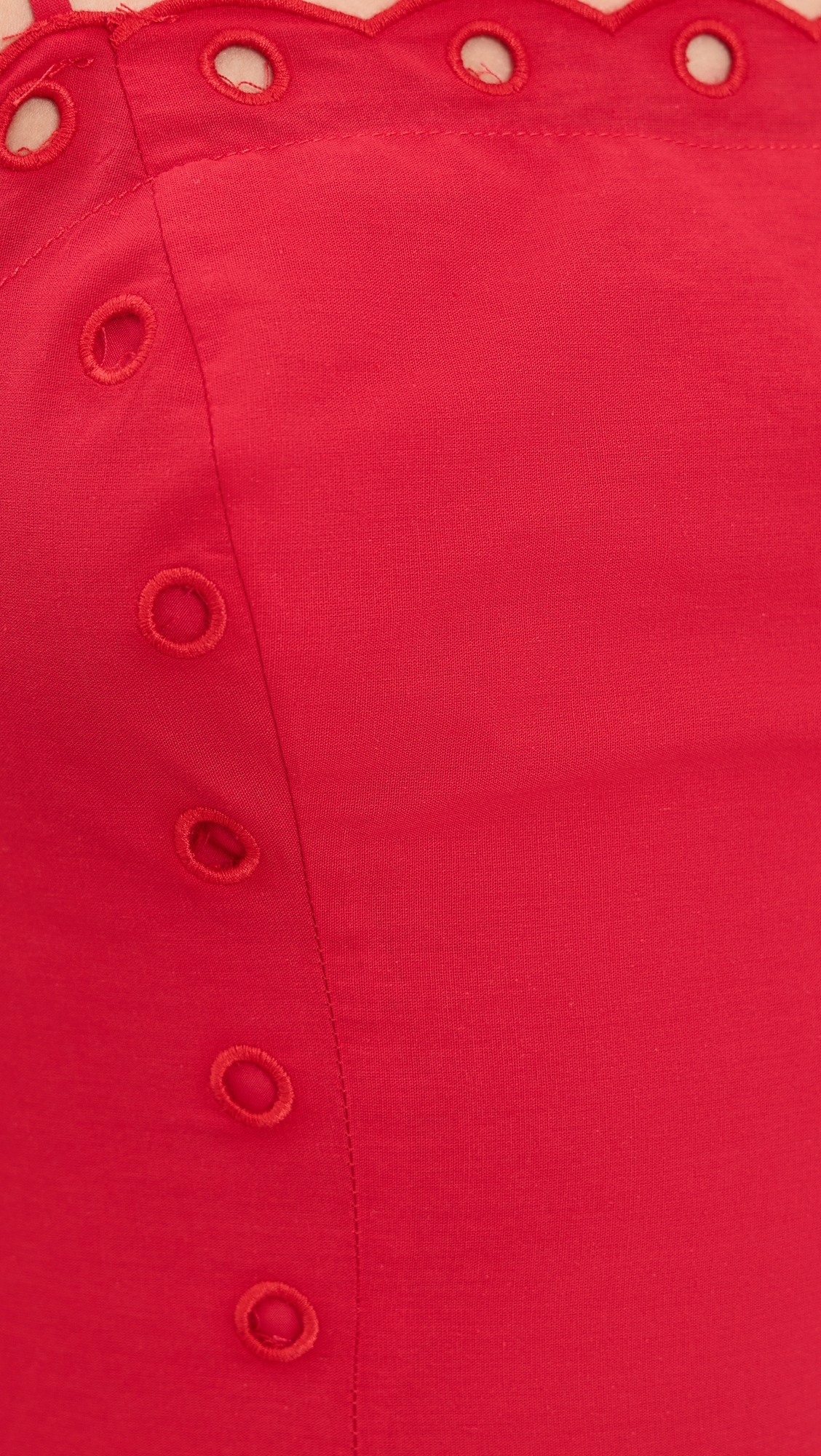 Eyelet Midi Dress Red