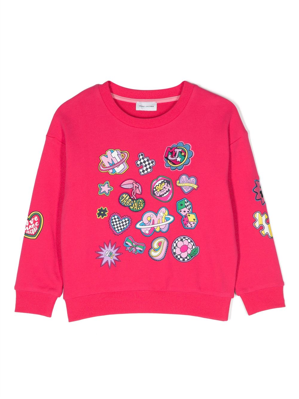 Embroidered-motif cotton sweatshirt - Pink
