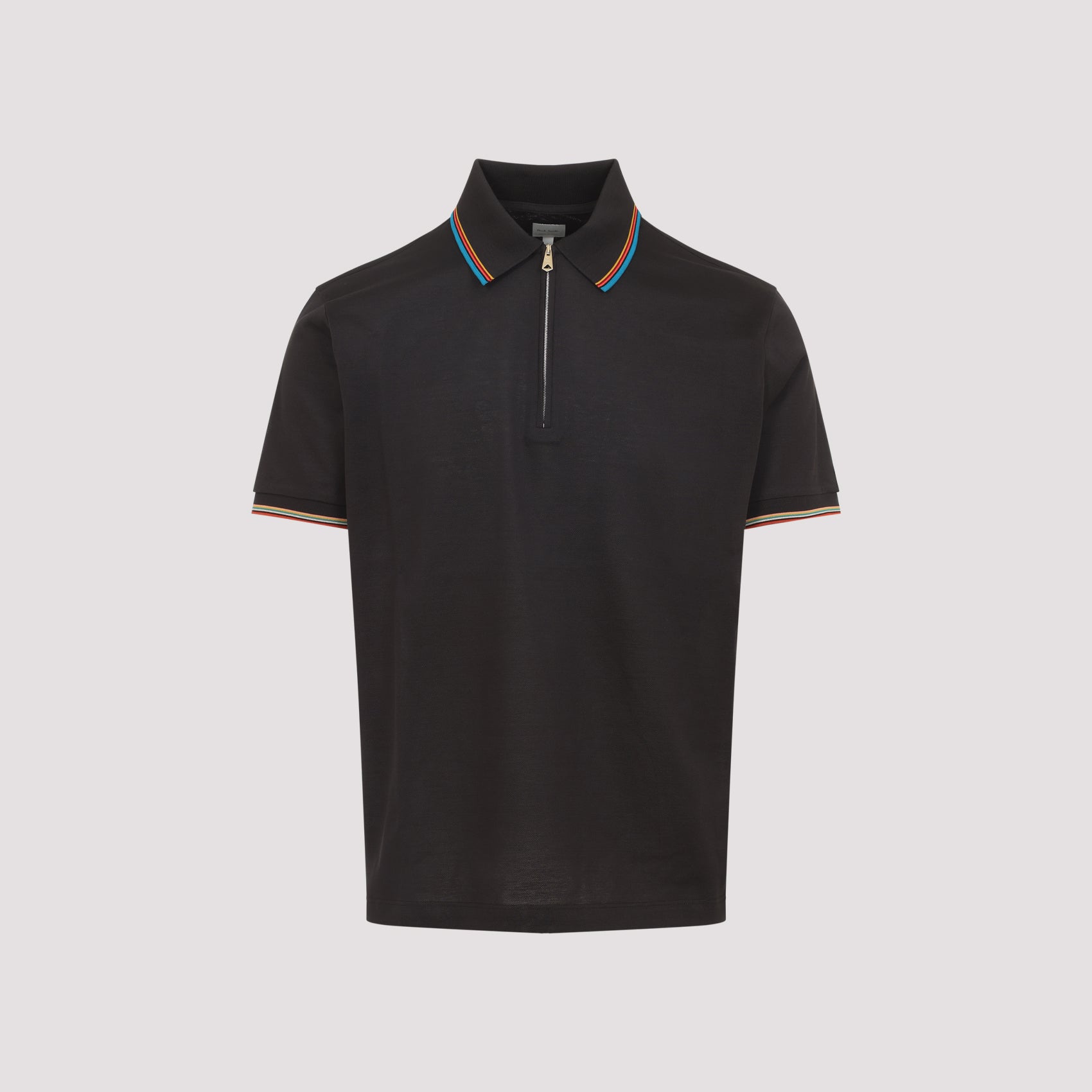 Cotton Stripe Trim Polo Shirt