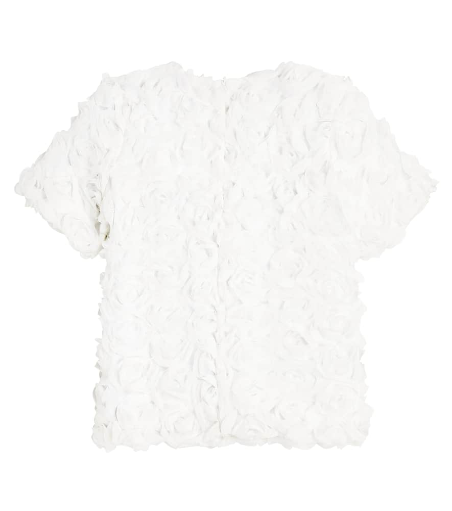 Caroline Bosmans Floral-appliqué flared tulle skirt