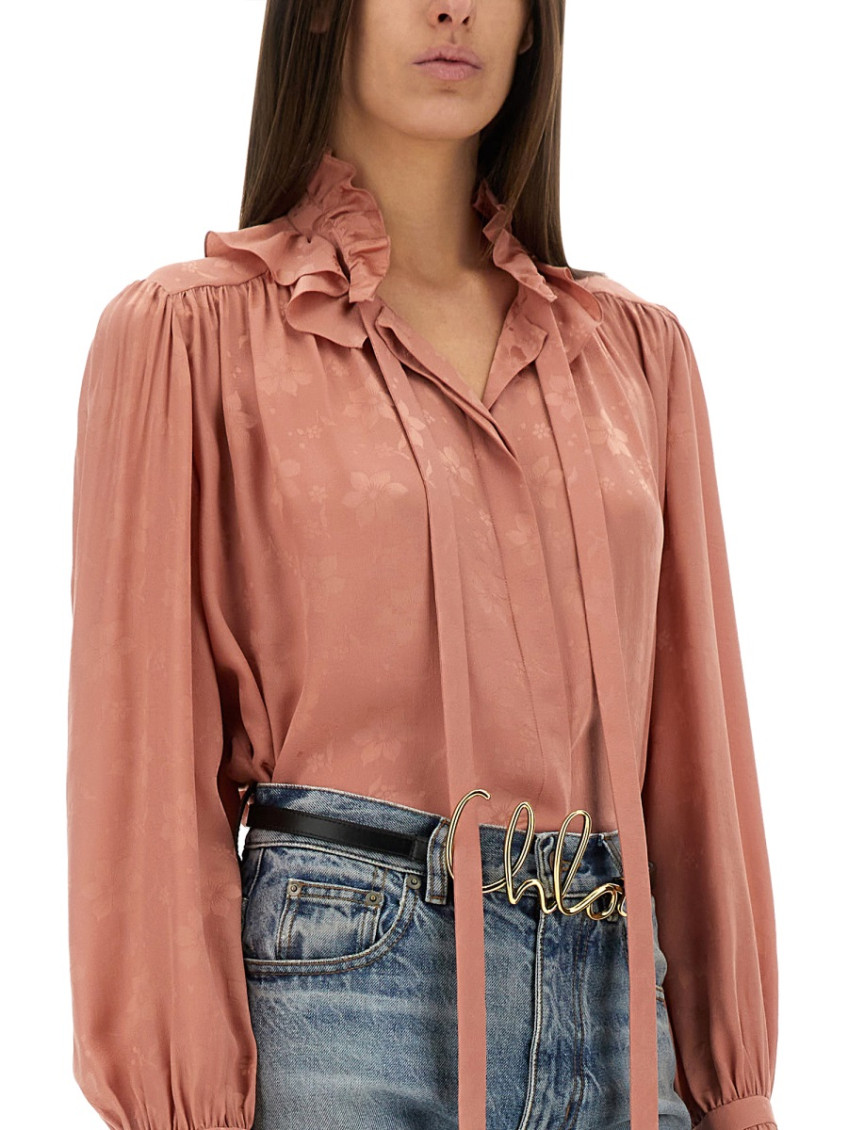 Fluid Jacquard Silk Shirt