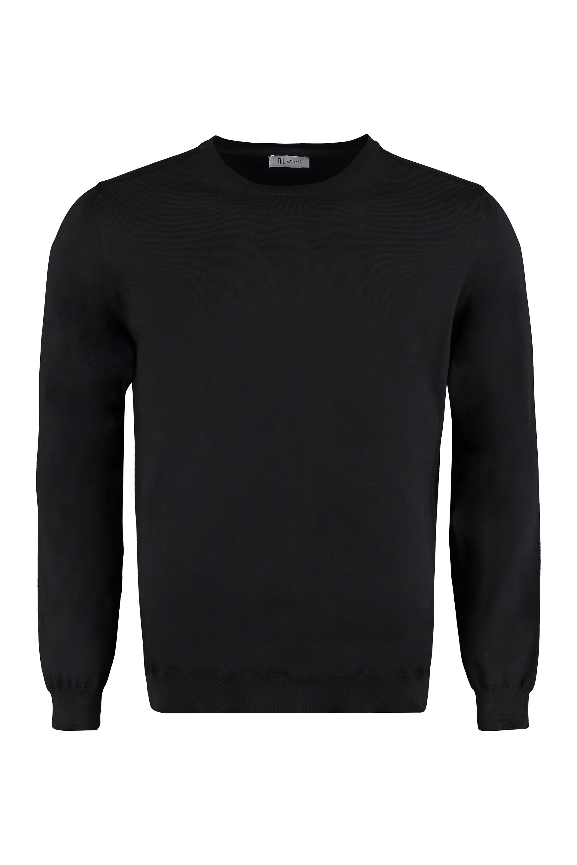 The (alphabet) Fine-Knit Cotton Sweater with Ribbed Knit Edges