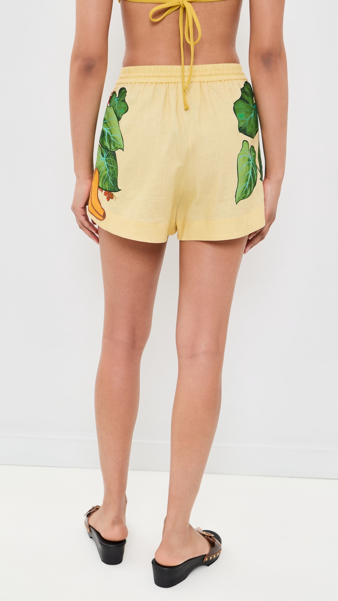 Yellow Banana Grapes Drawstring Shorts Banana Grapes Yellow