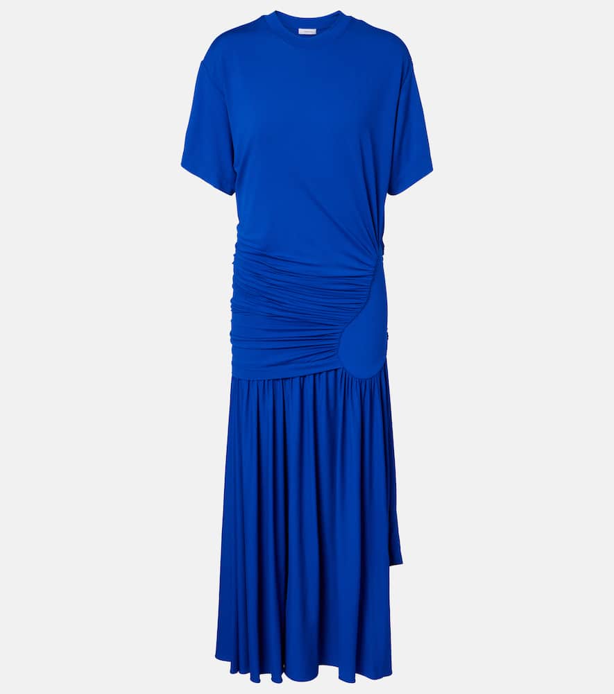 Draped jersey T-shirt dress