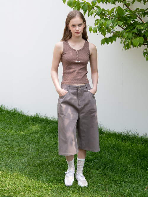 FLOWER HENLEYNECK SLEEVELESS