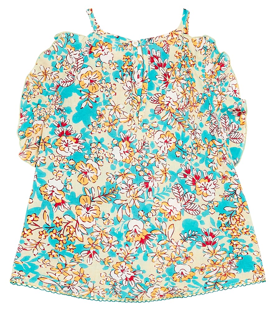 Poupette St Barth Kids Alida floral ruffled top