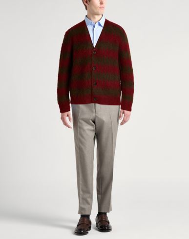 Man Cardigan Brick Size M Mohair wool, Polyester, Elastane