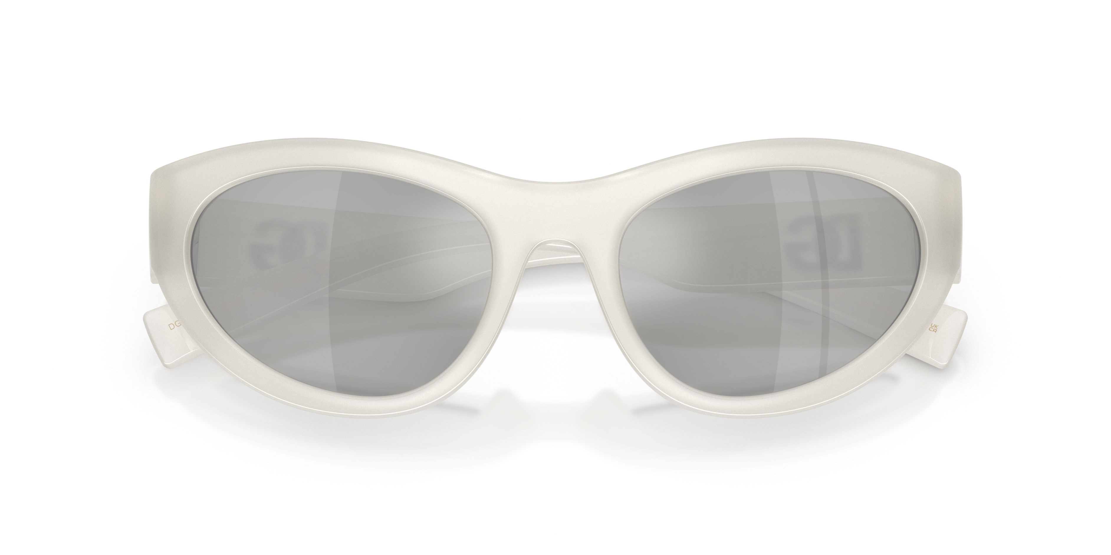 Dolce & Gabbana Woman Dolce & Gabbana DG6207 30398V Sunglasses Injected White Grey Cat Eye Mirror