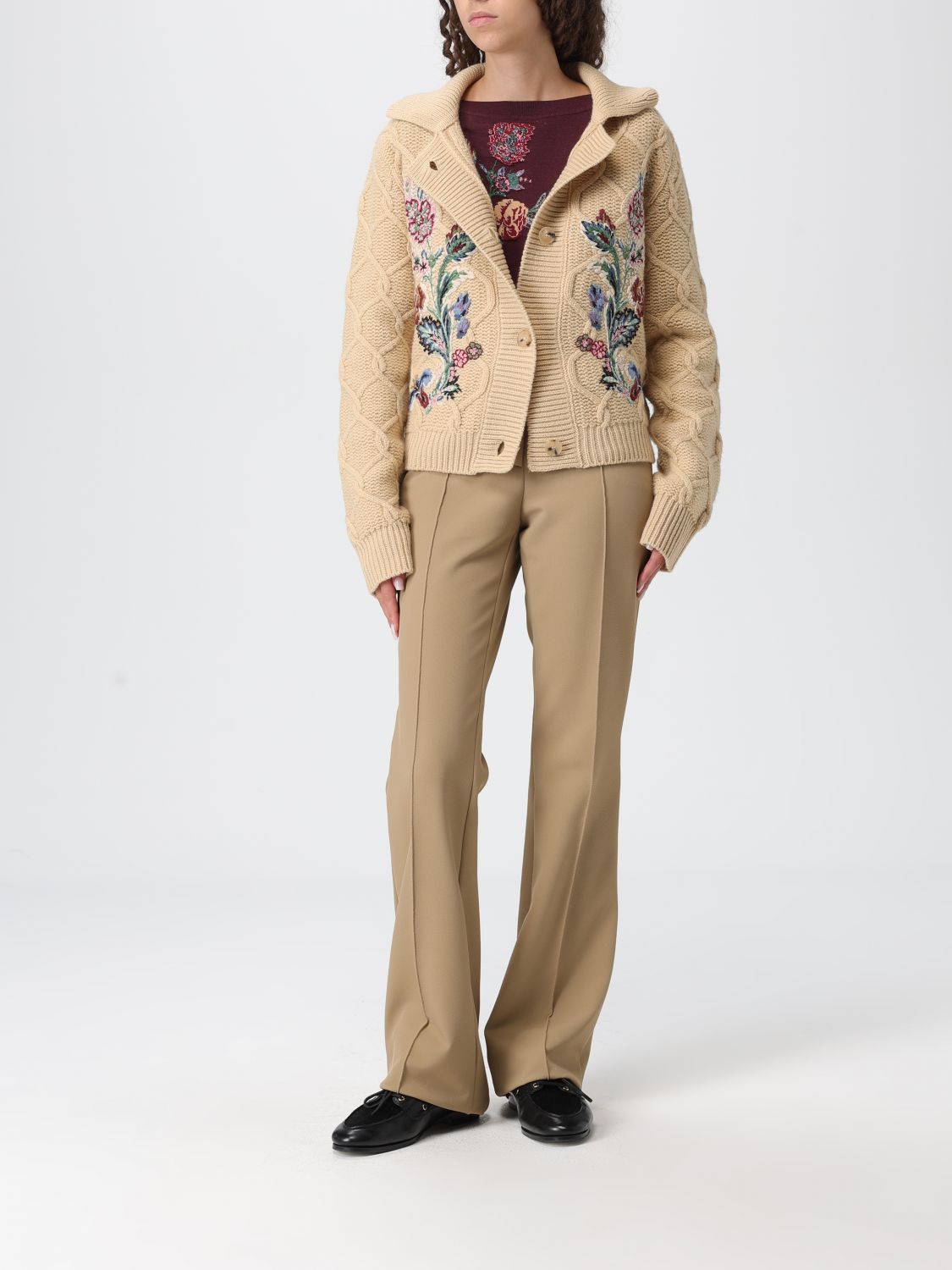Floral-jacquard sweater - Neutrals