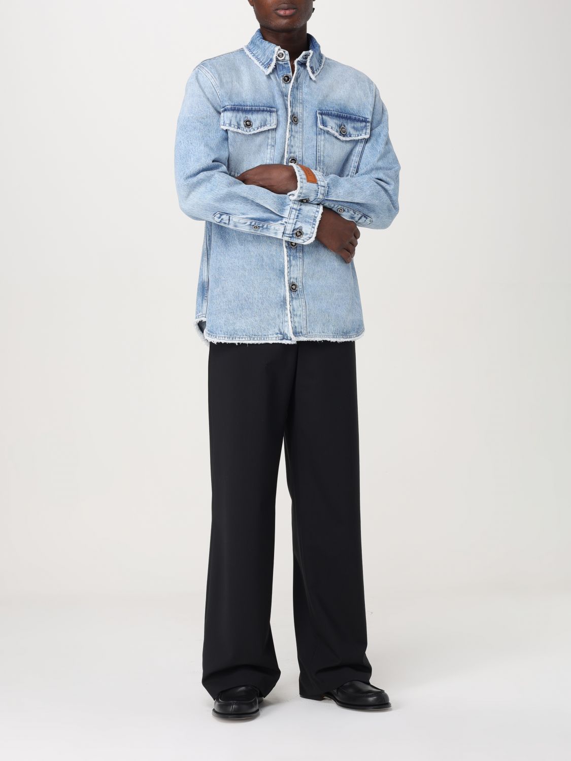 Frayed denim overshirt - Blue