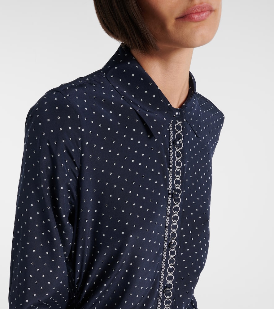 Lex polka-dot silk-blend shirt dress