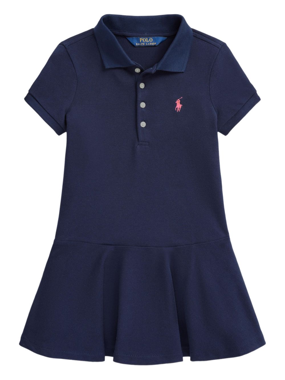 Piqué polo dress - Blue