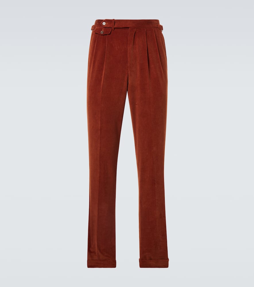 Cotton and silk corduroy pants