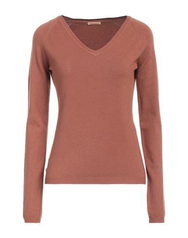 Woman Sweater Brown Size L Viscose, Modal, Nylon