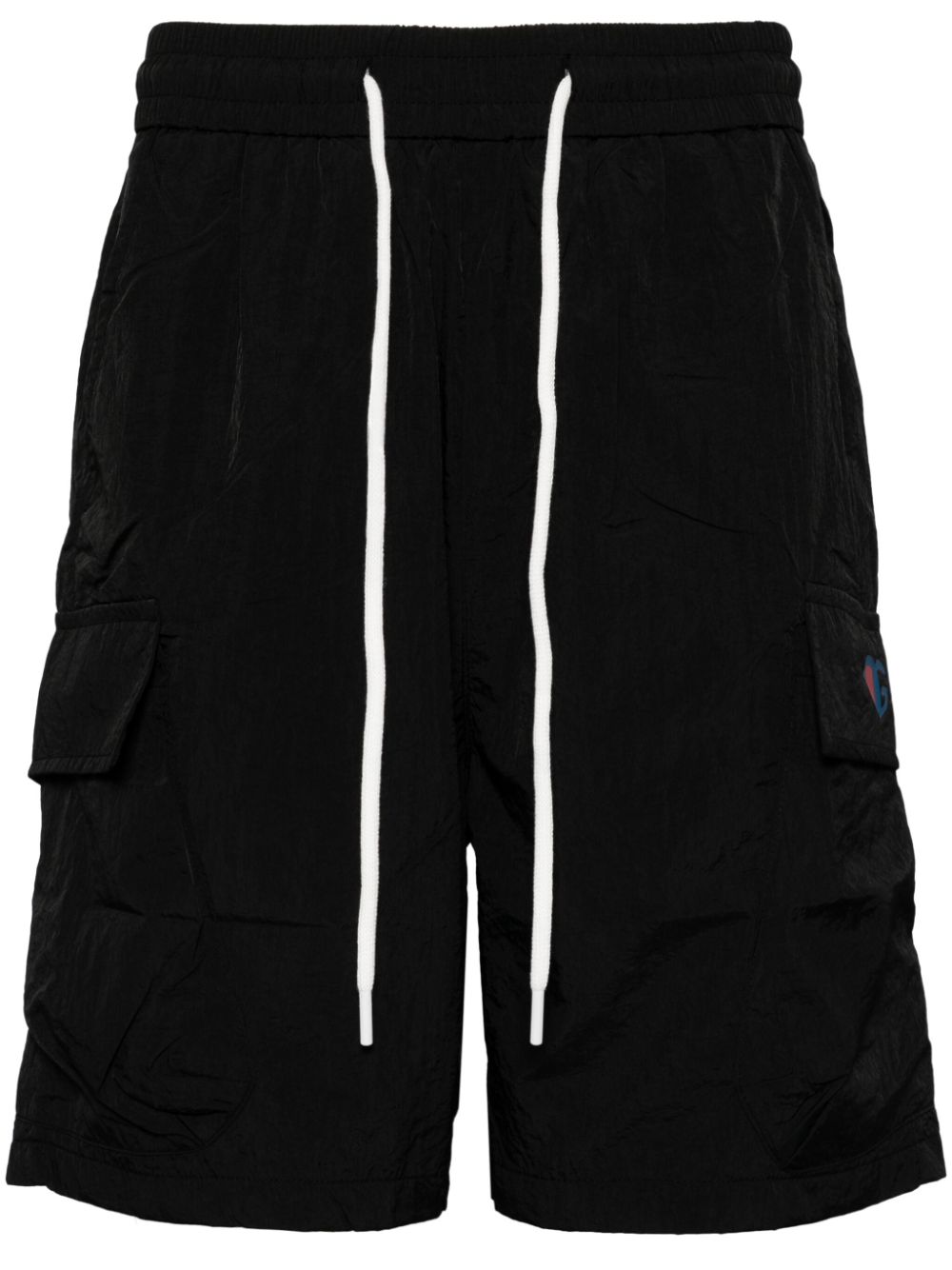 Logo-print drawstring-waist shorts - Black