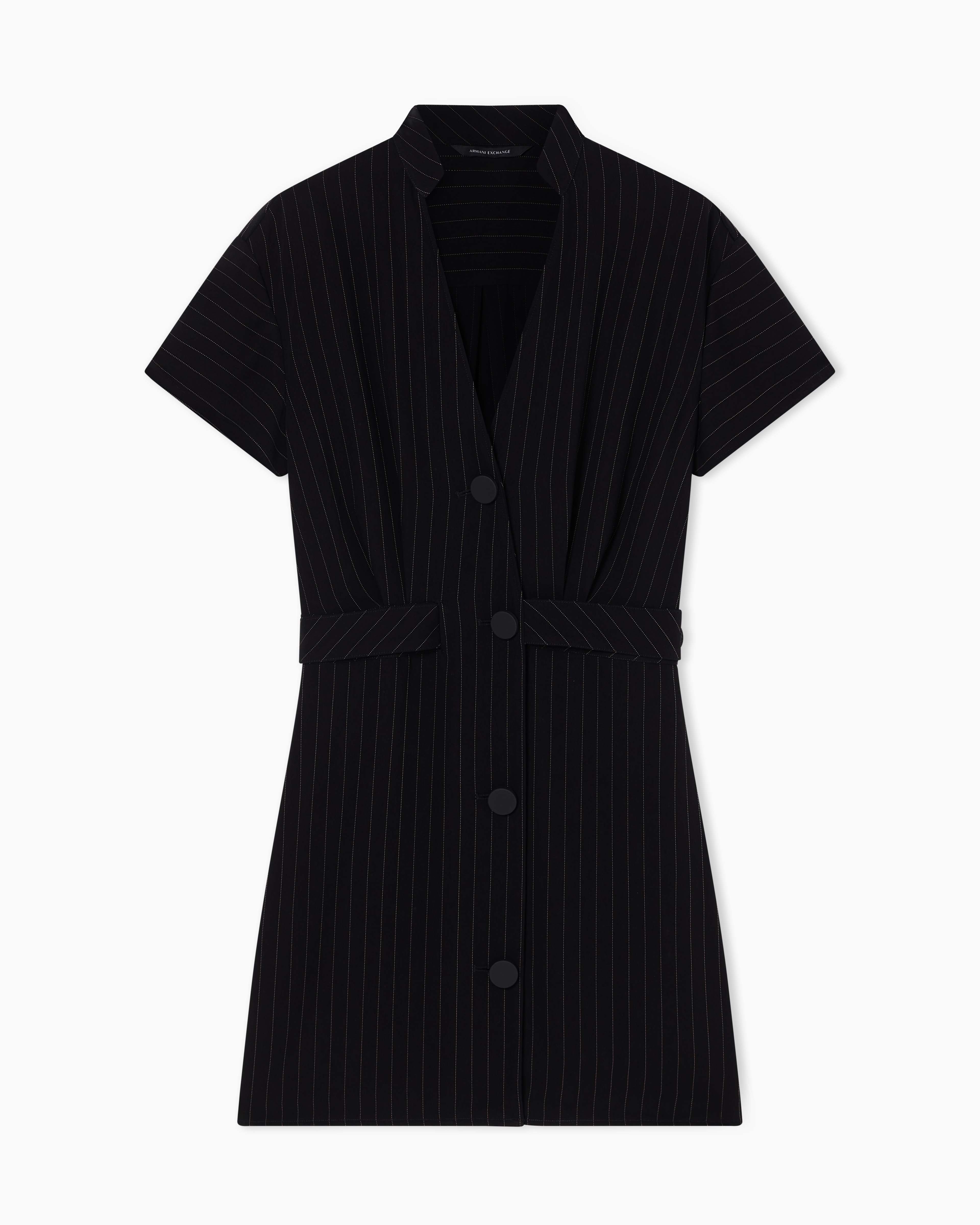 Short Pinstriped Dress in Poly Viscose