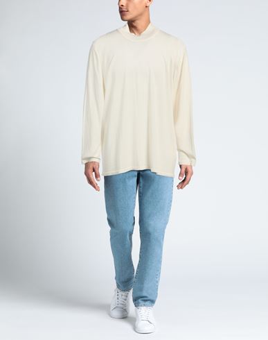 Man Turtleneck Ivory Size 3 Wool, Silk