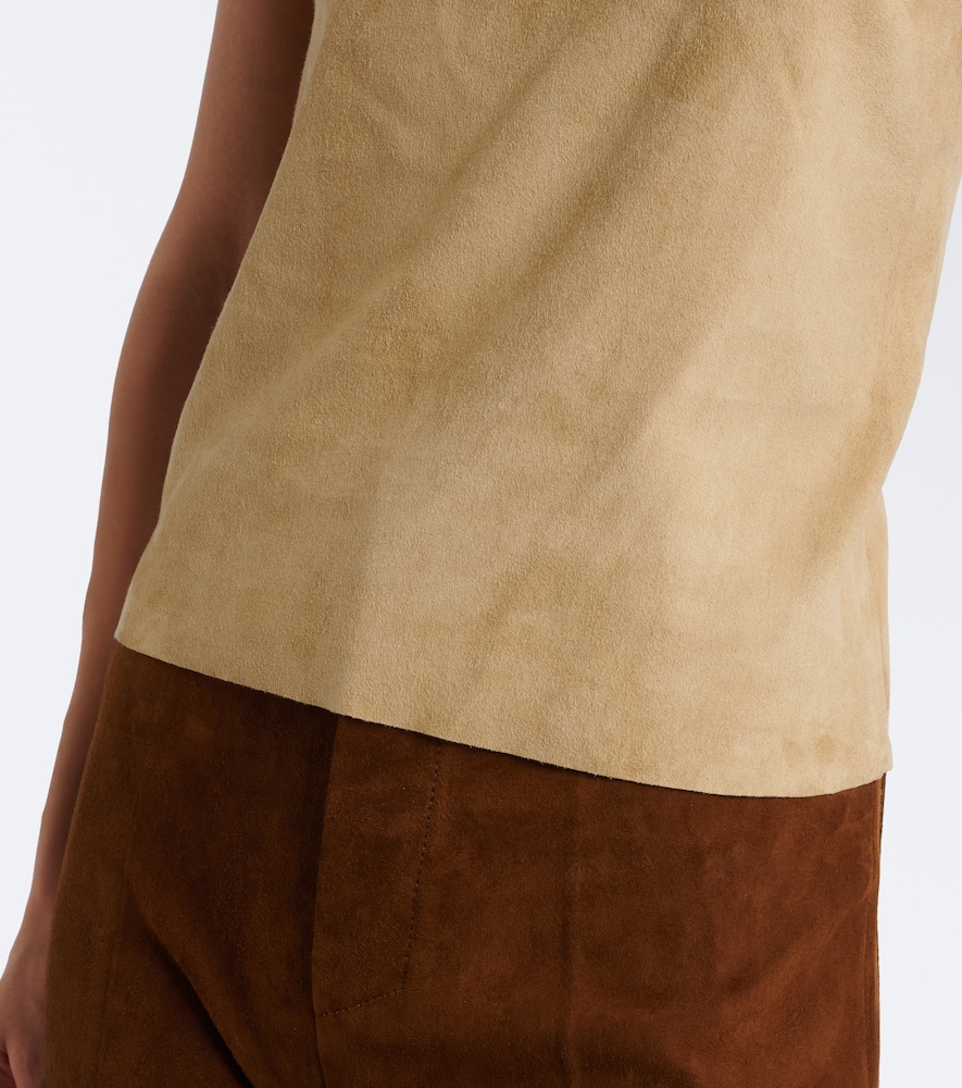 Cherry halterneck suede top