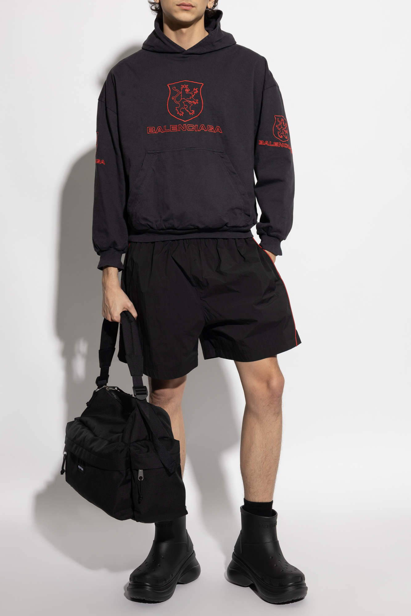 Shorts With Embroidered Logo, Men's, Black