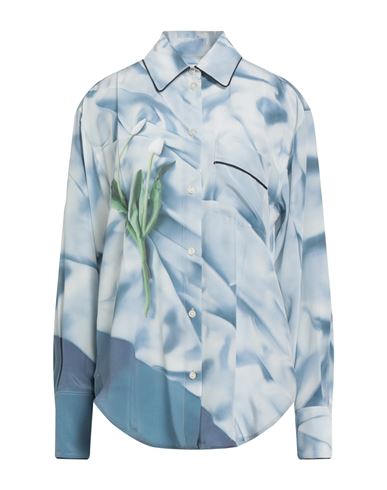 Woman Shirt Light blue Size 4 Silk