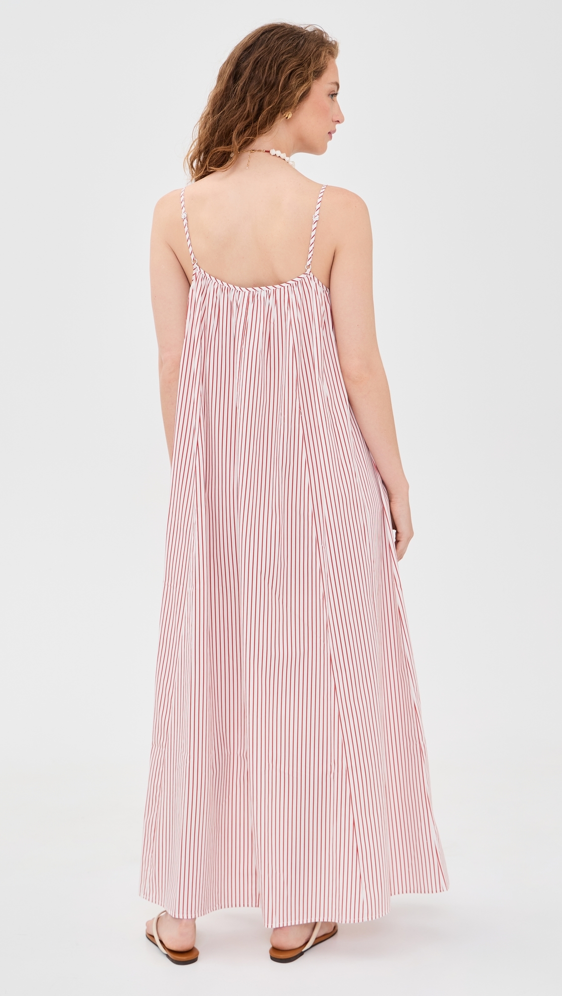 O. p.t Market Cotton Maxi Dress Red Stripe